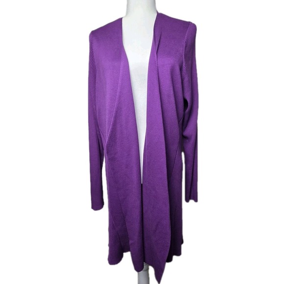 Eileen Fisher Sweaters - Eileen Fisher 2X Cardigan Sweater Silk Blend Long Open Drape Closet Staple